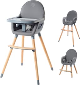 BabyGo Hochstuhl Scandi - wood | Grau