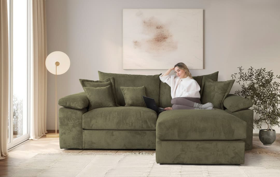 Home affaire Ecksofa Soft&Cosy XL L-Form | Grün