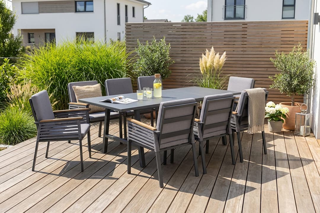 KONIFERA Garten-Essgruppe Diningset »Edessa« | Grau