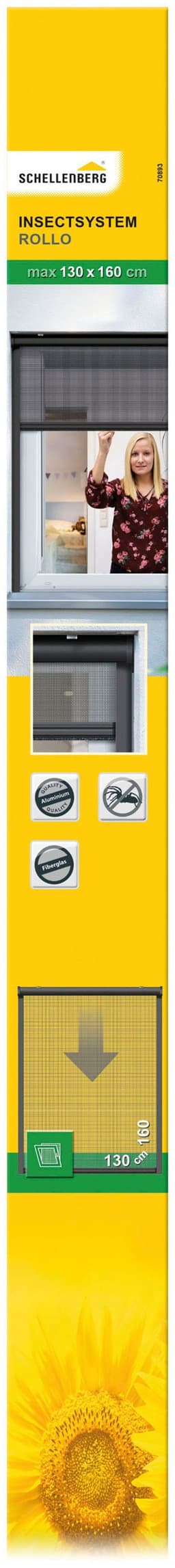 Insektenschutzrollo für Fenster | Schwarz