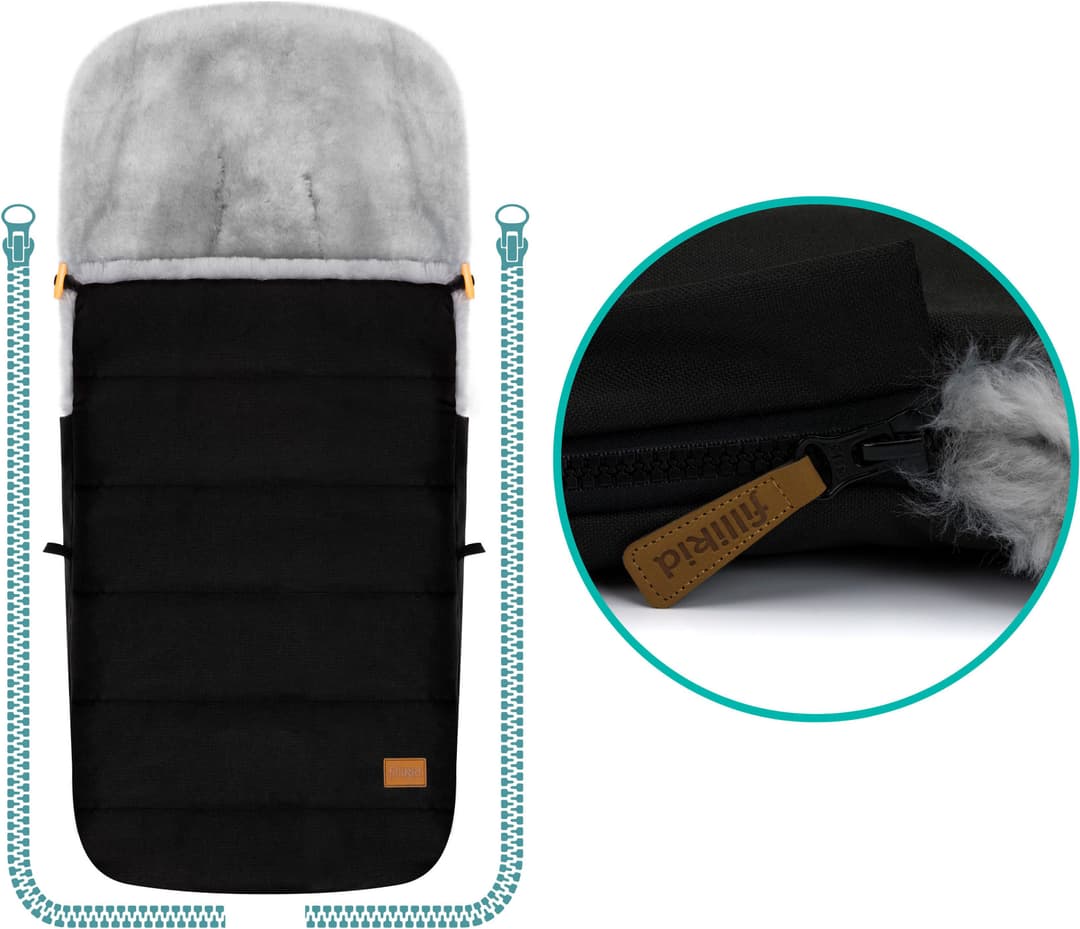 Fillikid Fußsack Bernina Alpina | Schwarz