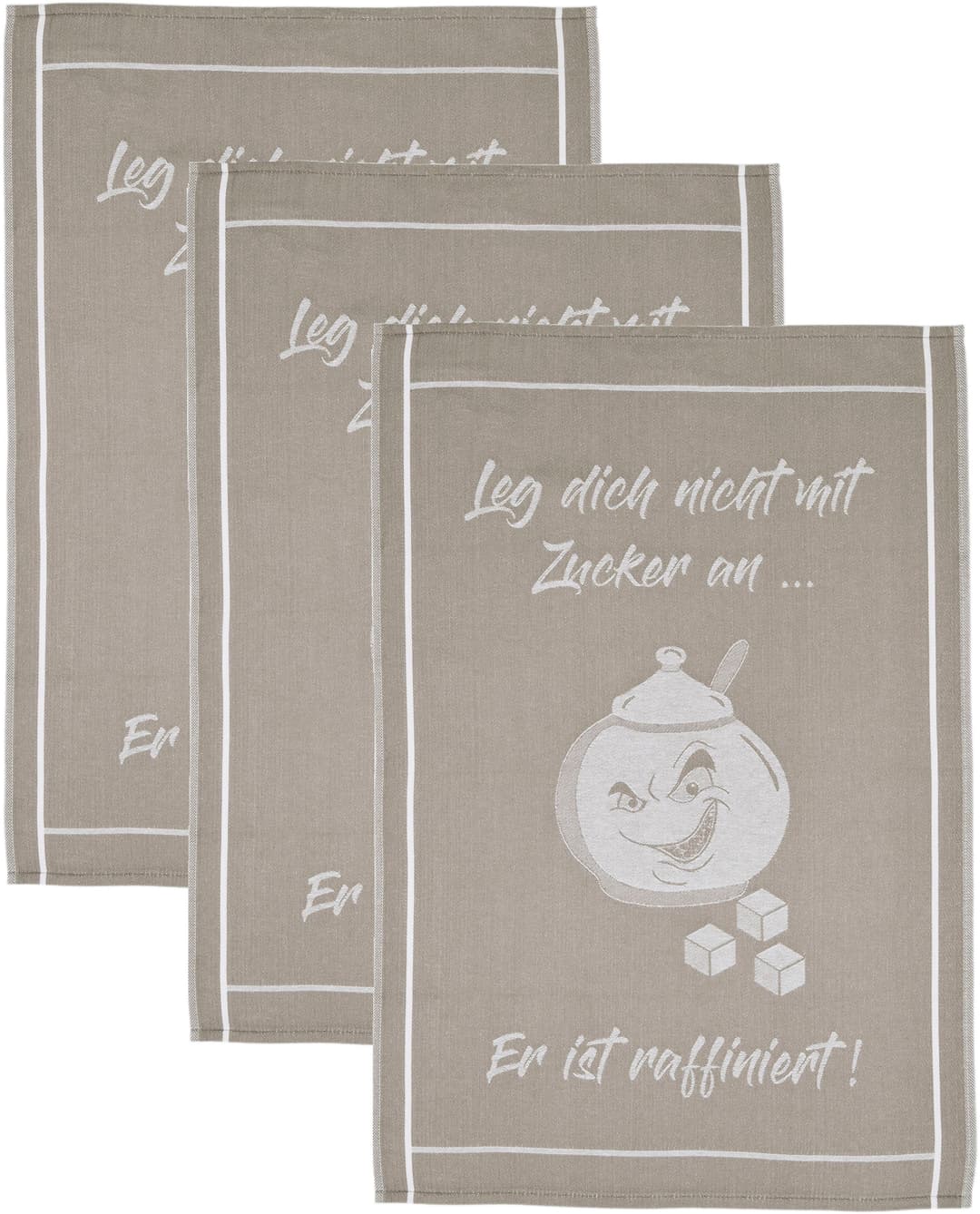ROSS Geschirrtuch Leg dich nicht mit Zucker an, er ist raffiniert,