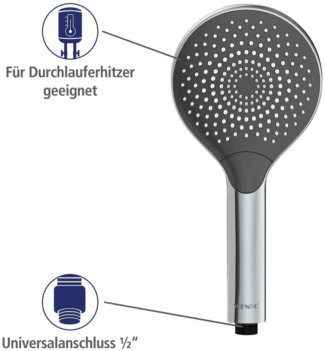 WENKO Handbrause Watersaving | Grau