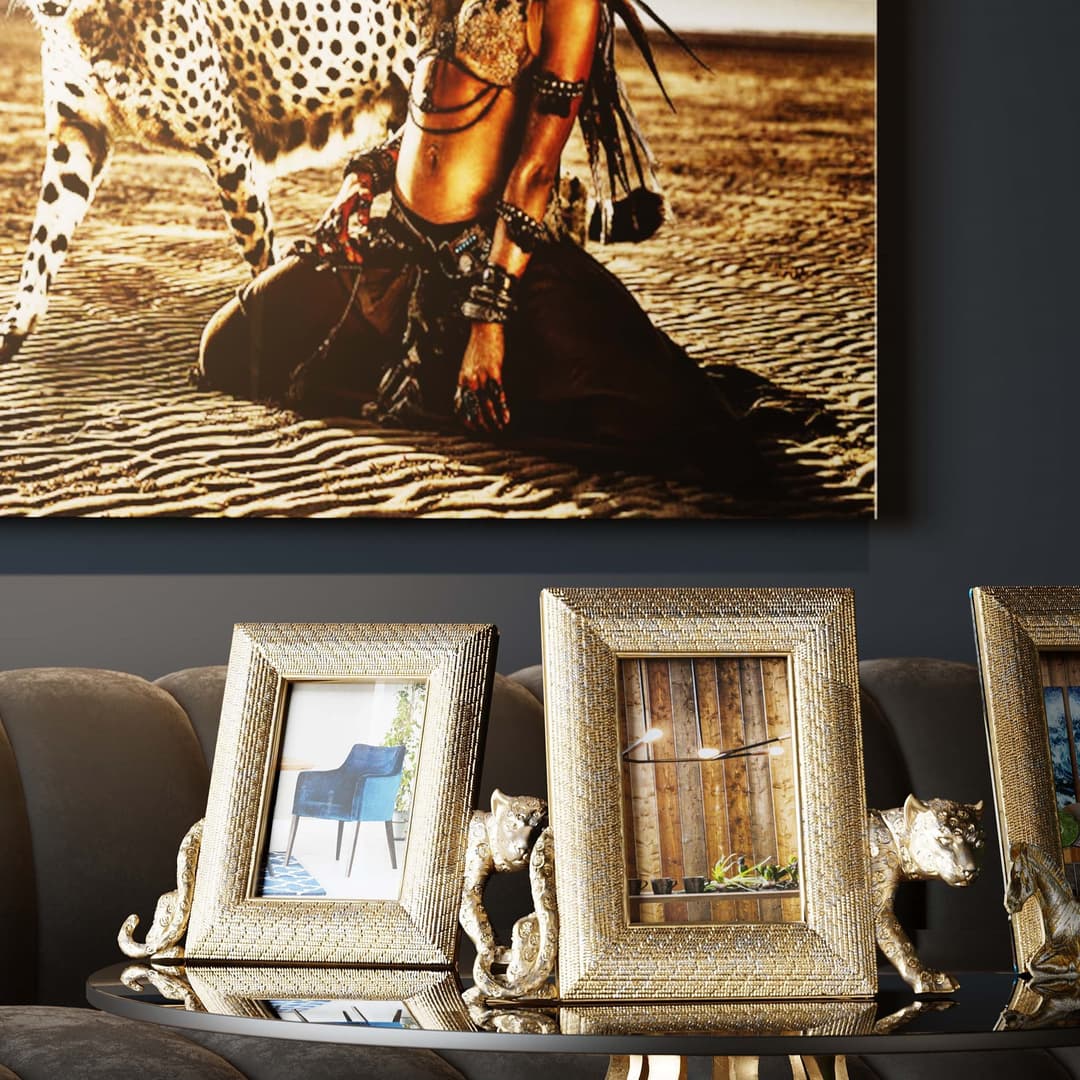 Kare Design Einzelrahmen Bilderrahmen Leopard | Gold