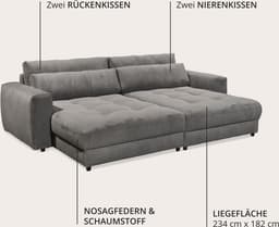 ED EXCITING DESIGN Big-Sofa Loveseat | Grau