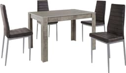 OTTO home Essgruppe mit Tisch und 4 Stühlen | Grau