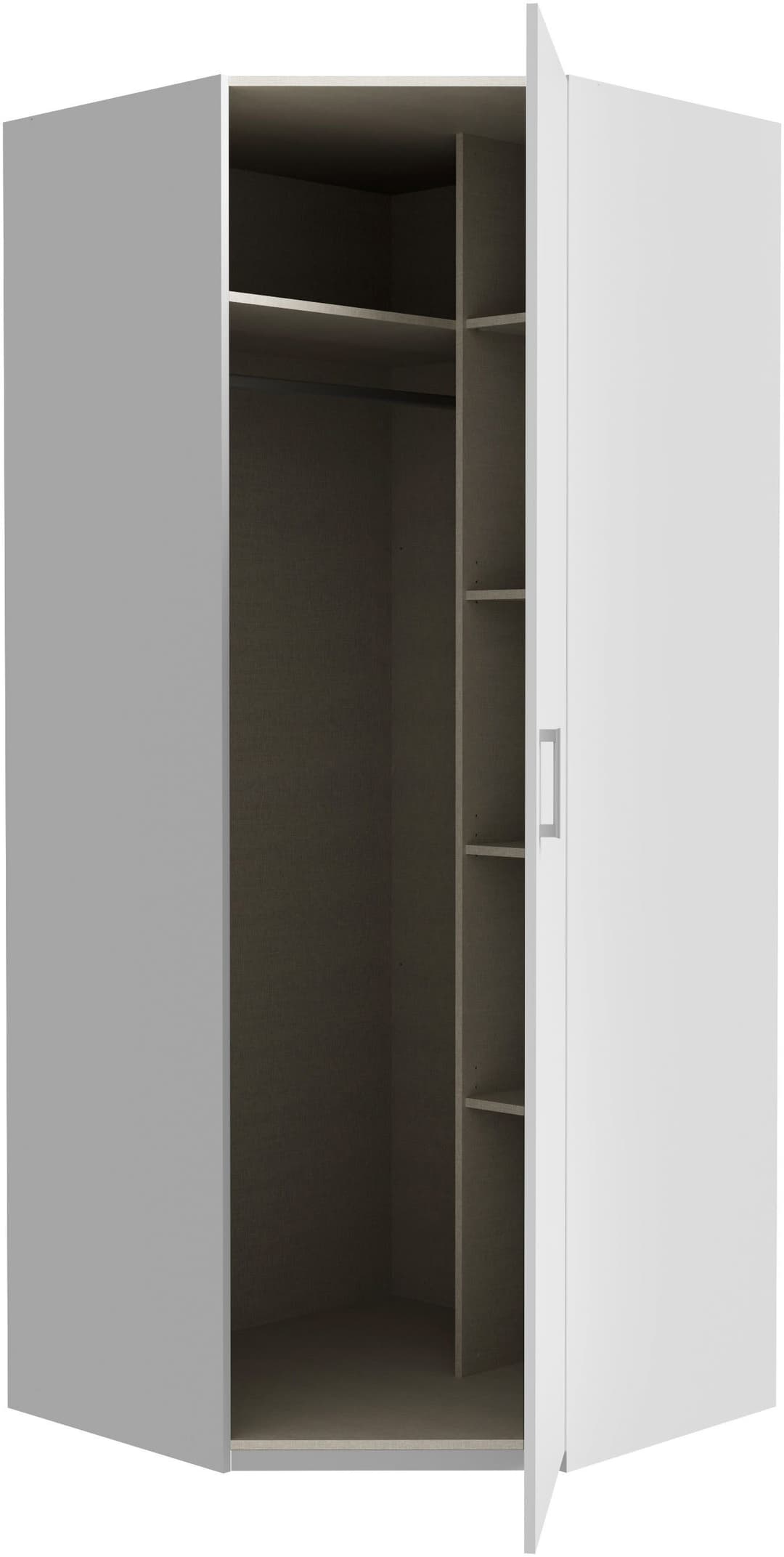 FORTE Eckkleiderschrank | Weiß