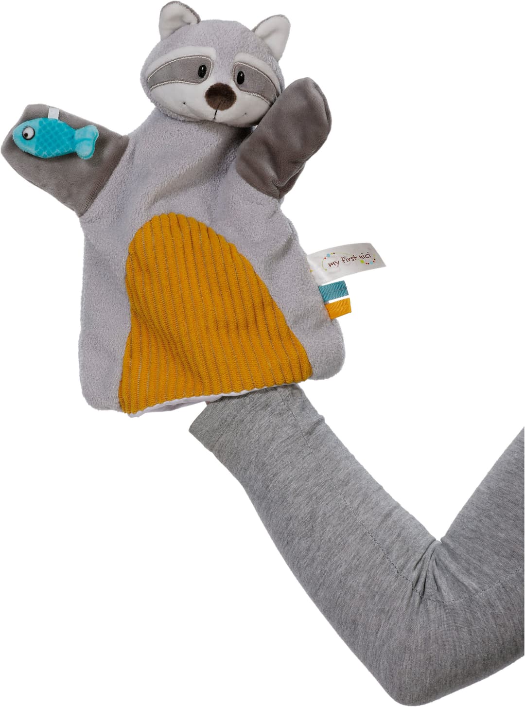 Nici My first NICI Waschbär Handpuppe | Grau