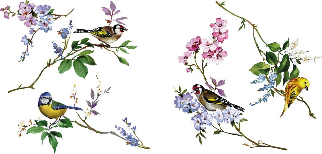 Komar Fensterbild Wedding Birds | Mehrfarbig