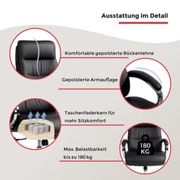 Duo Collection Chefsessel Federico 180 kg | Schwarz