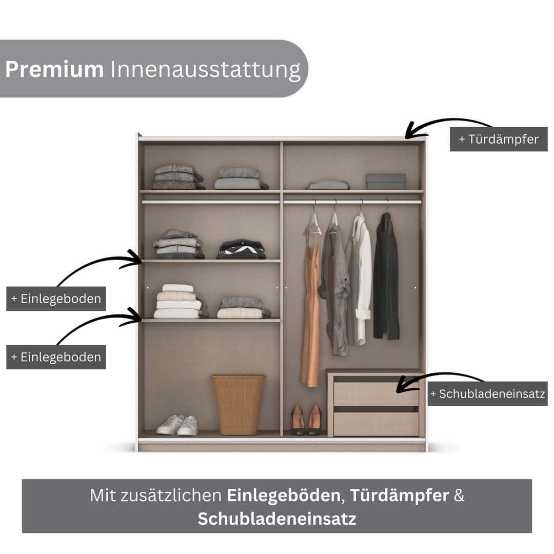 rauch Schwebetürenschrank AURELIO | Weiß