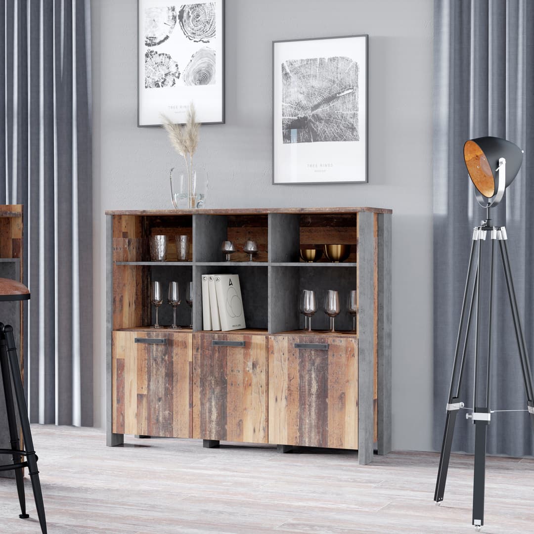 FORTE Highboard Clif | Holztöne