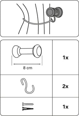 GARDINIA Schalhalter mit Haken | Weiß