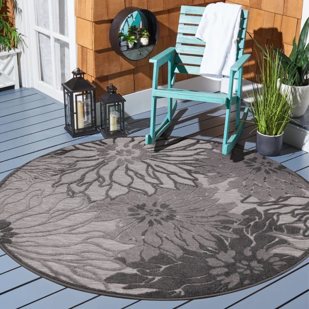 Sanat Teppich Floral 2 Outdoor | Grau