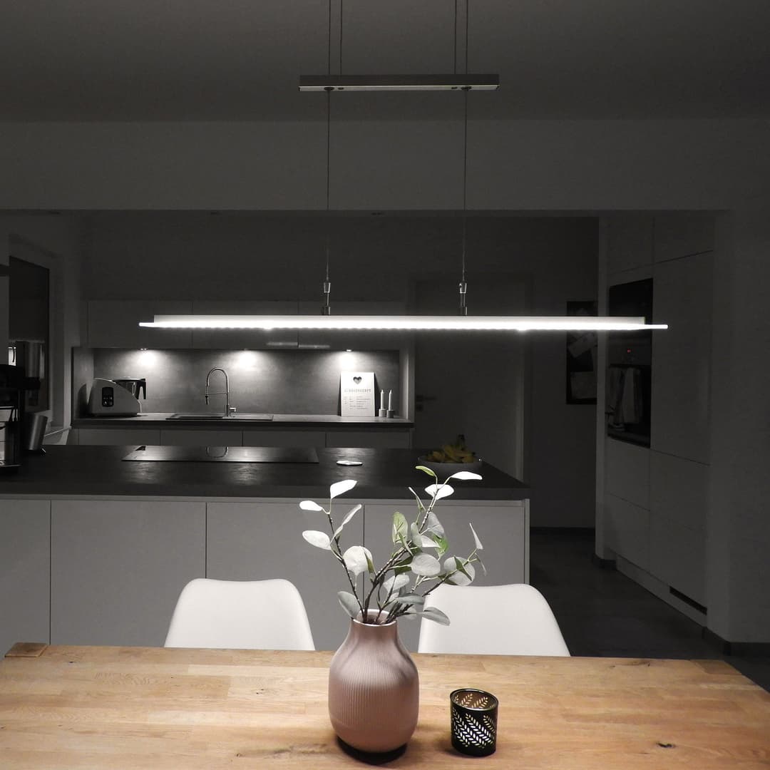 B.K.Licht LED Pendelleuchte | Silber
