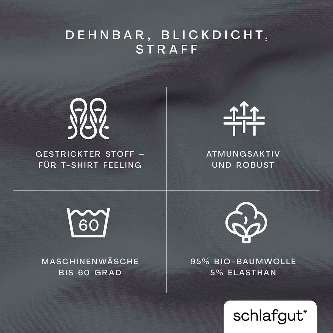 Schlafgut Spannbettlaken PURE BOXSPRING | Grau