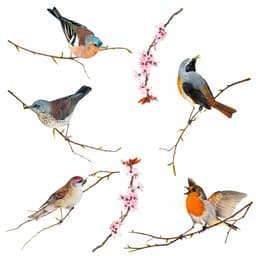 Komar Fensterbild Vögel | Mehrfarbig