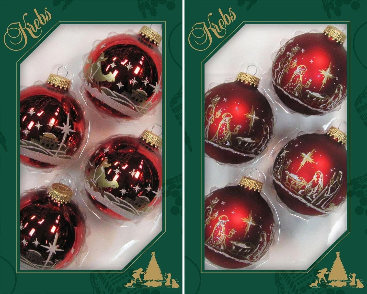 Krebs Glas Lauscha Weihnachtsbaumkugel Heilige Nacht | Rot