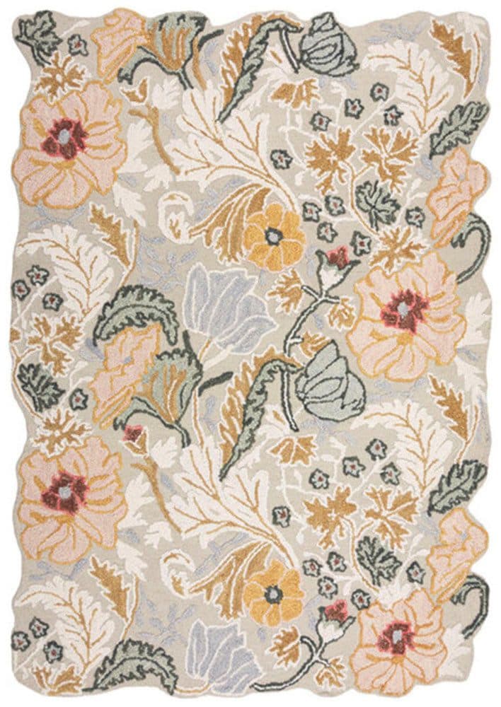 FLAIR RUGS Daphne Floral Wollteppich | Rosa