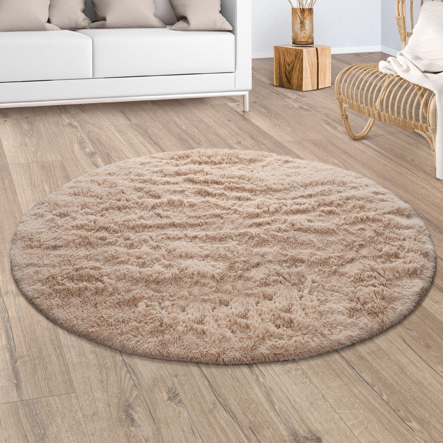 Paco Home Hochflor-Teppich Silky 591 | Beige