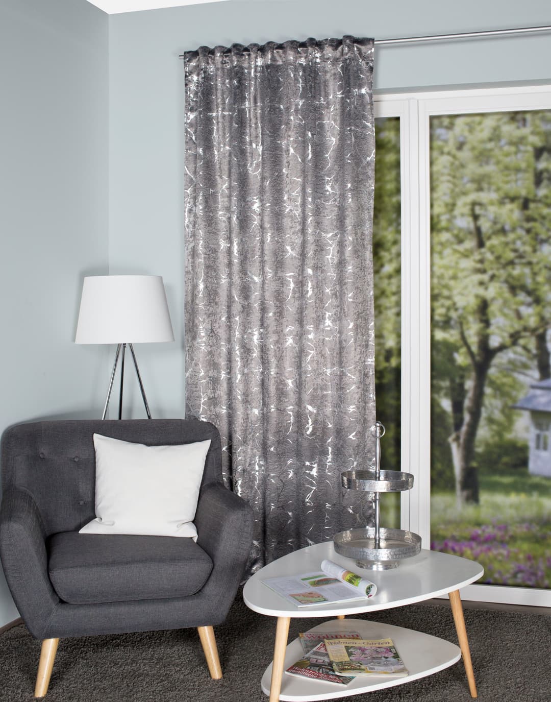 HOME WOHNIDEEN Vorhang DESERTO | Grau
