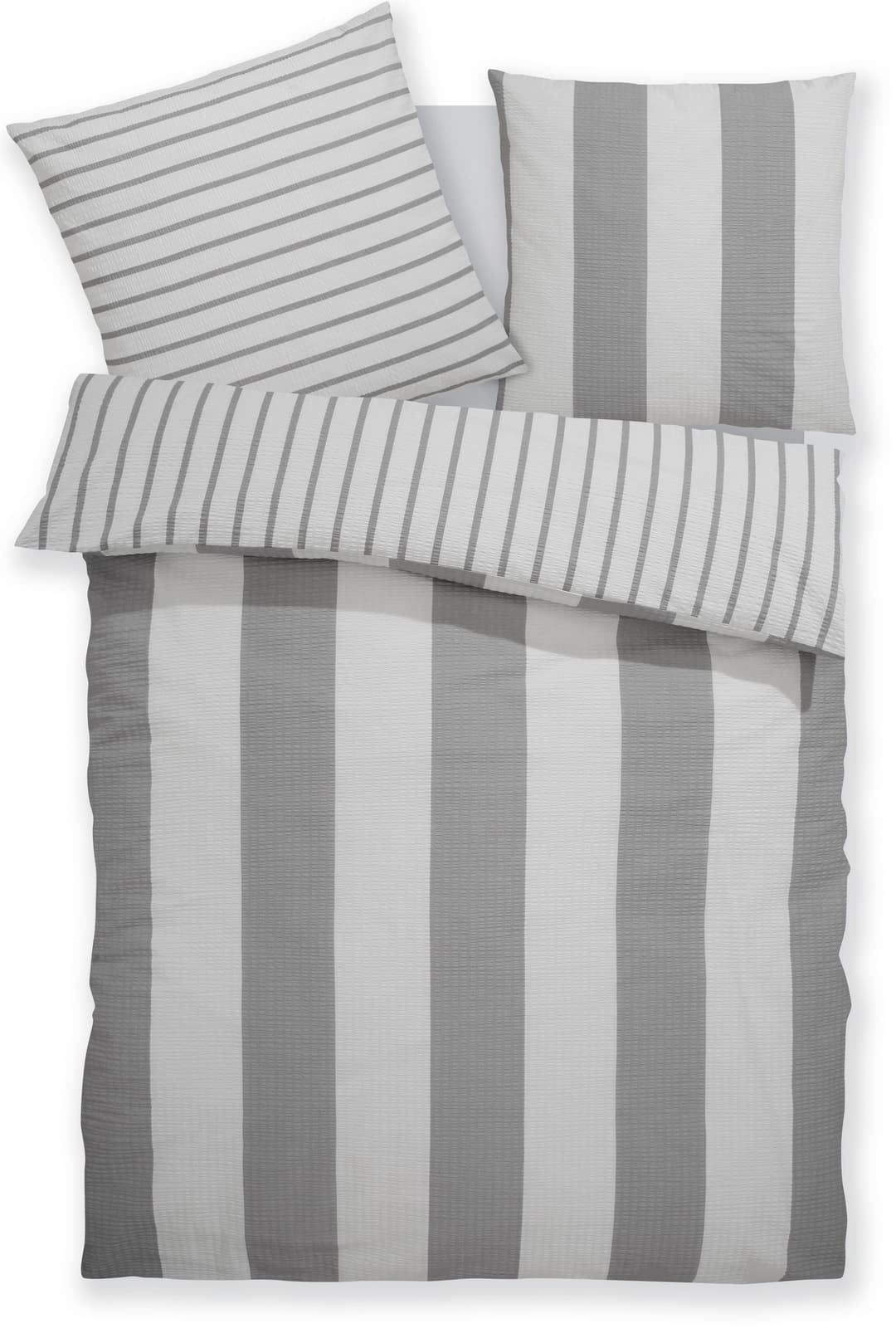 OTTO home Bettwäsche Sari Seersucker 2-teilig | Grau