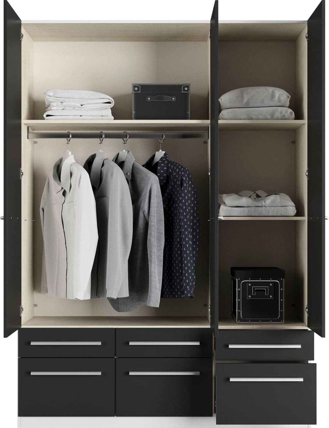 priess Kleiderschrank Barcelona | Schwarz