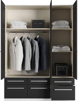 priess Kleiderschrank Barcelona | Schwarz