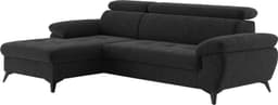COTTA Ecksofa Hudson L-Form | Schwarz