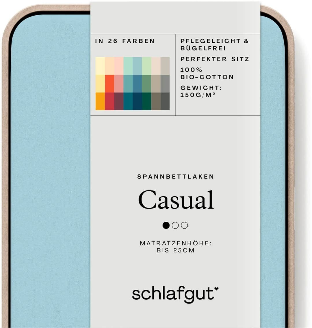 Schlafgut Spannbettlaken CASUAL | Blau