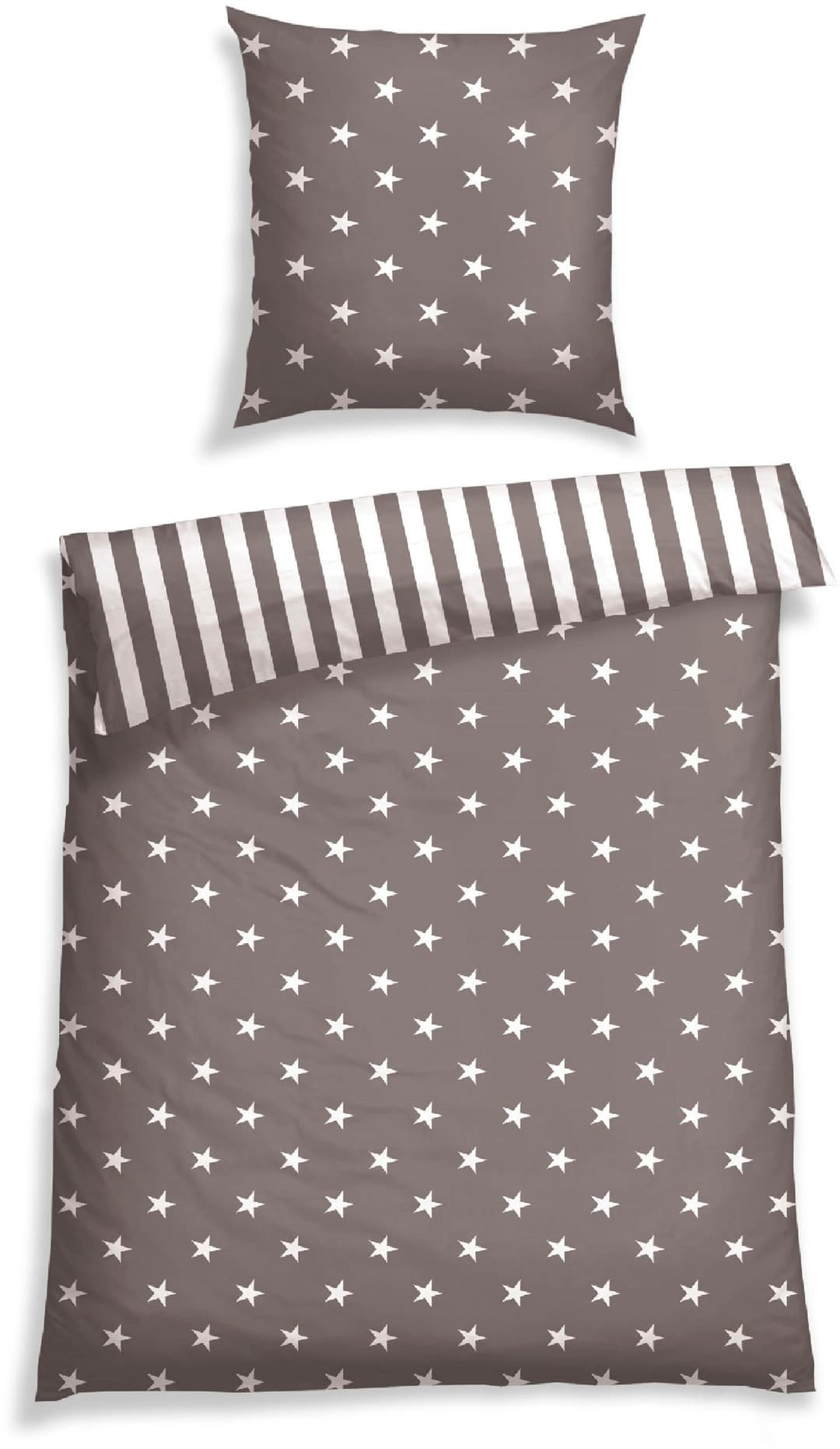 Schiesser Wendebettwäsche Stars & Stripes | Braun