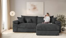 Home affaire Ecksofa Soft&Cosy XXL L-Form | Schwarz