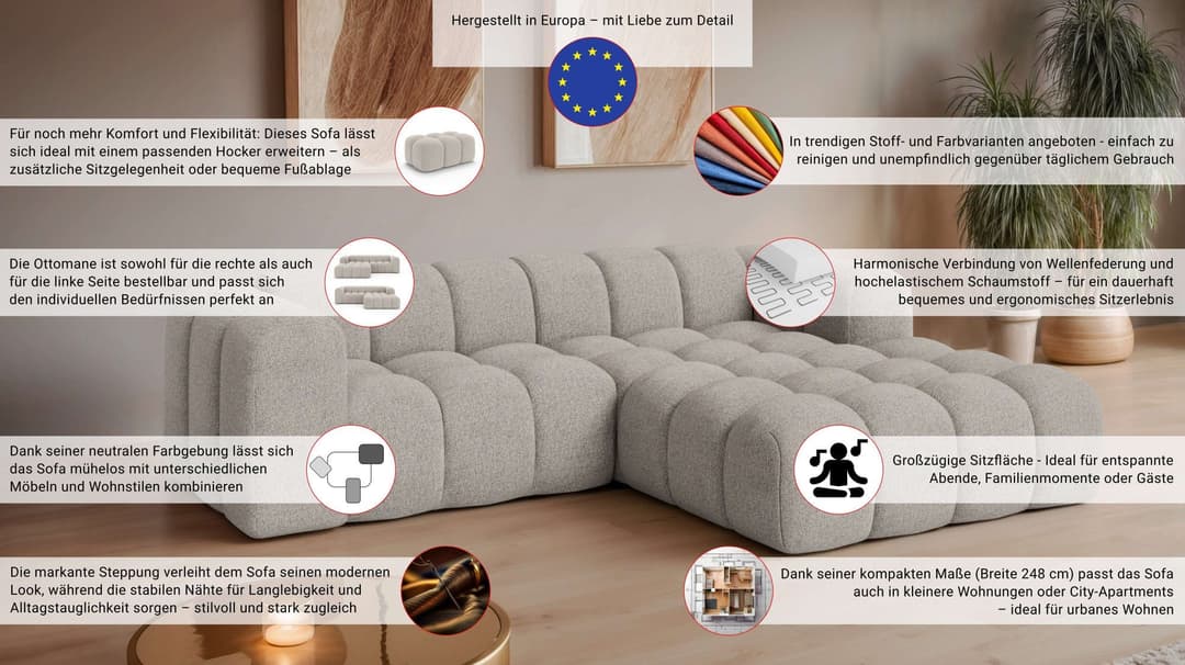 OTTO home Ecksofa KALLIE | Blau