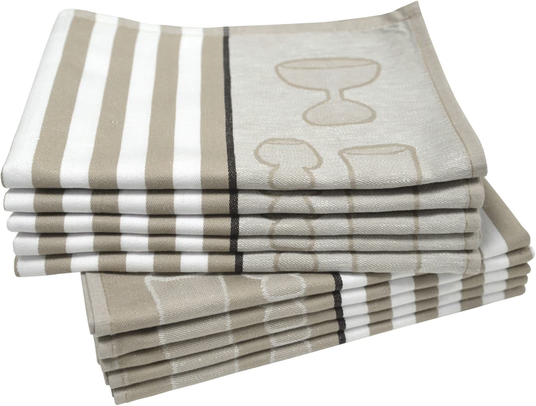 Dyckhoff Geschirrtuch Gläser / Halbleinen | Beige