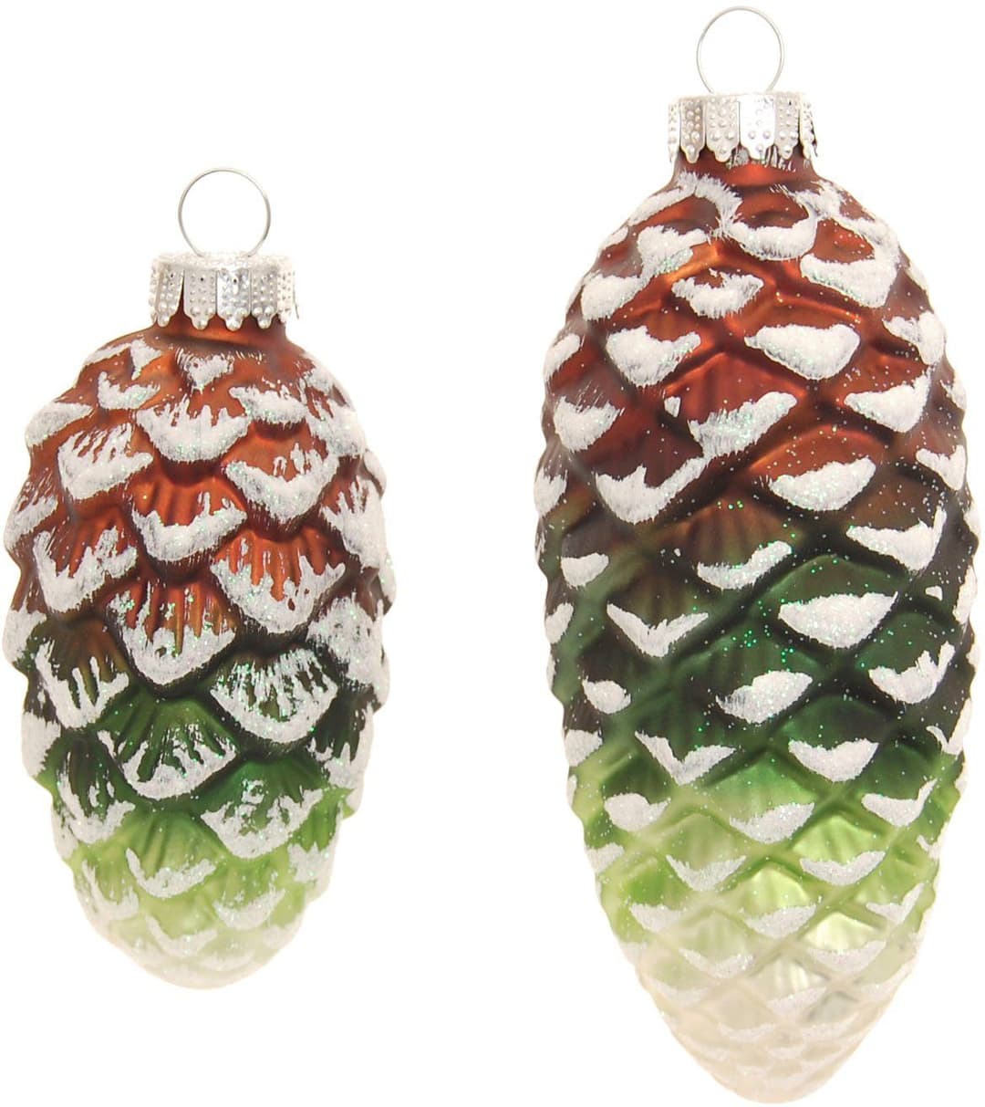 Krebs Glas Lauscha Christbaumschmuck Glas-Tannenzapfen | Mehrfarbig
