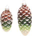 Krebs Glas Lauscha Christbaumschmuck Glas-Tannenzapfen | Mehrfarbig