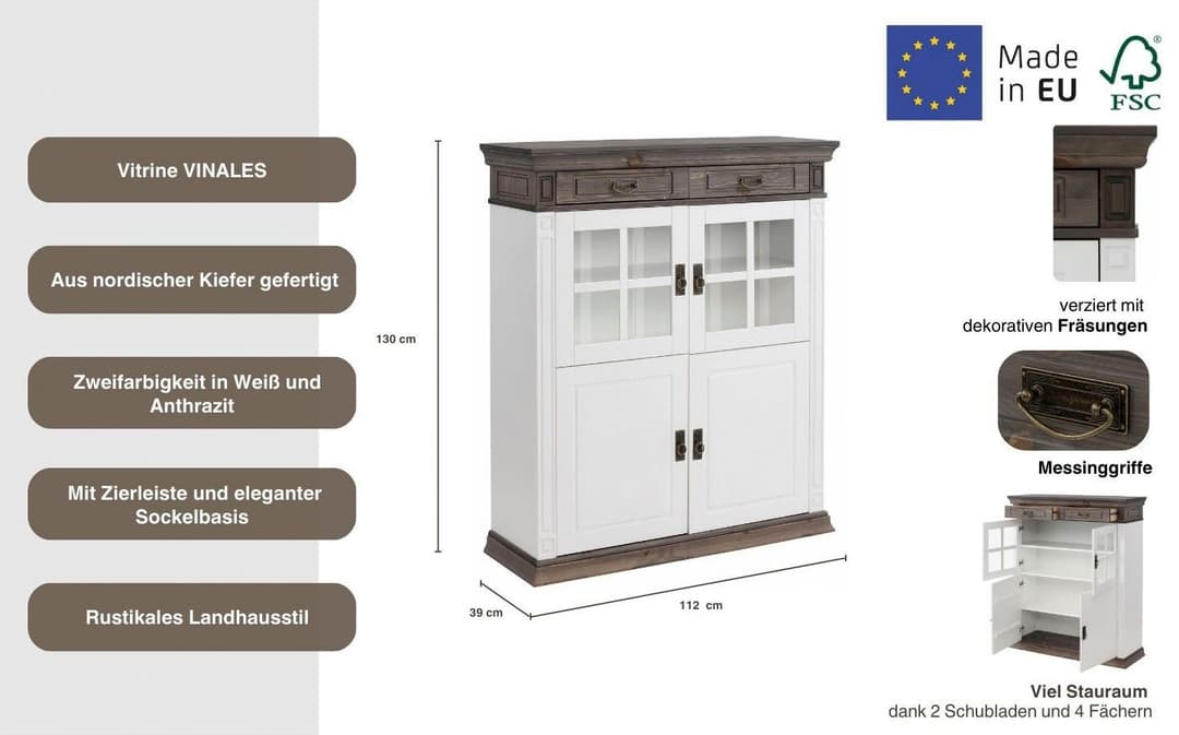 OTTO home Highboard Vinales | Mehrfarbig