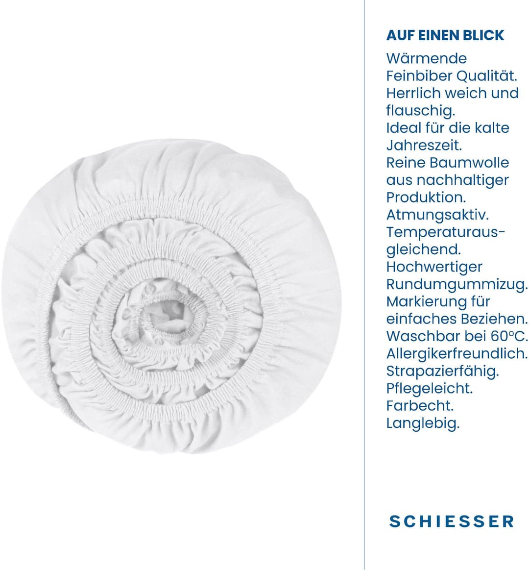Schiesser Spannbettlaken Finni | Weiß