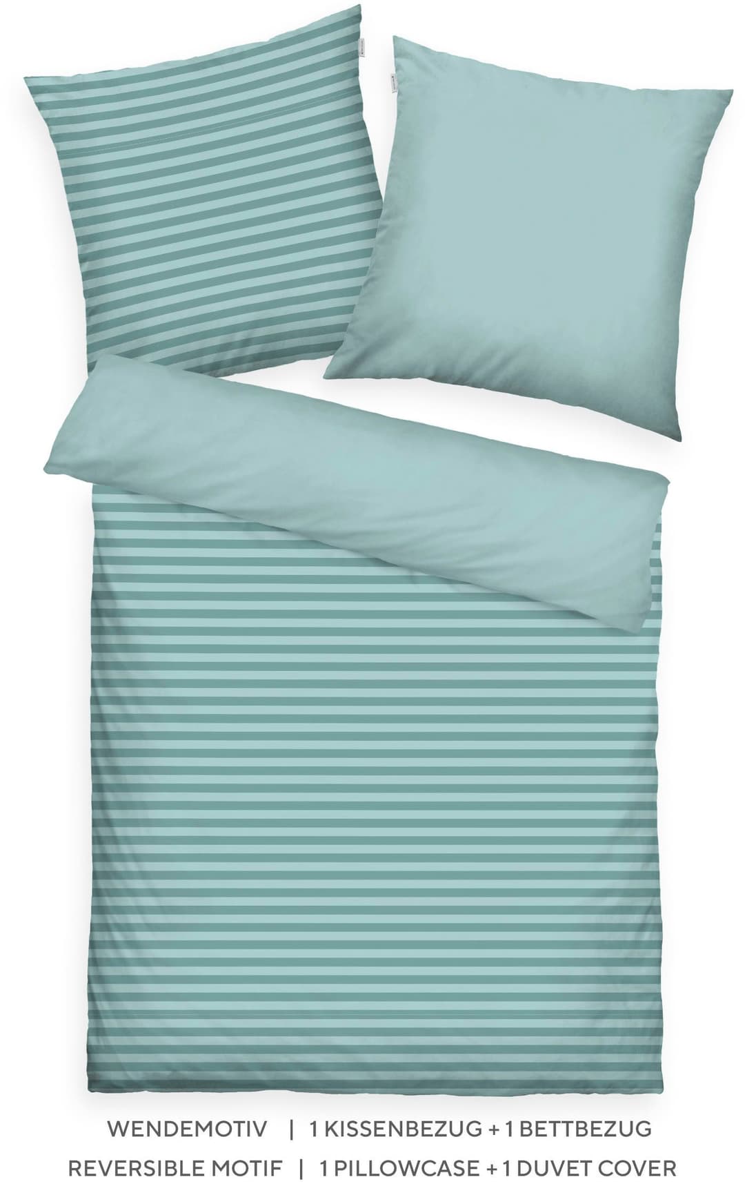 TOM TAILOR HOME MEDIUM STRIPES Bettwäsche | Grün