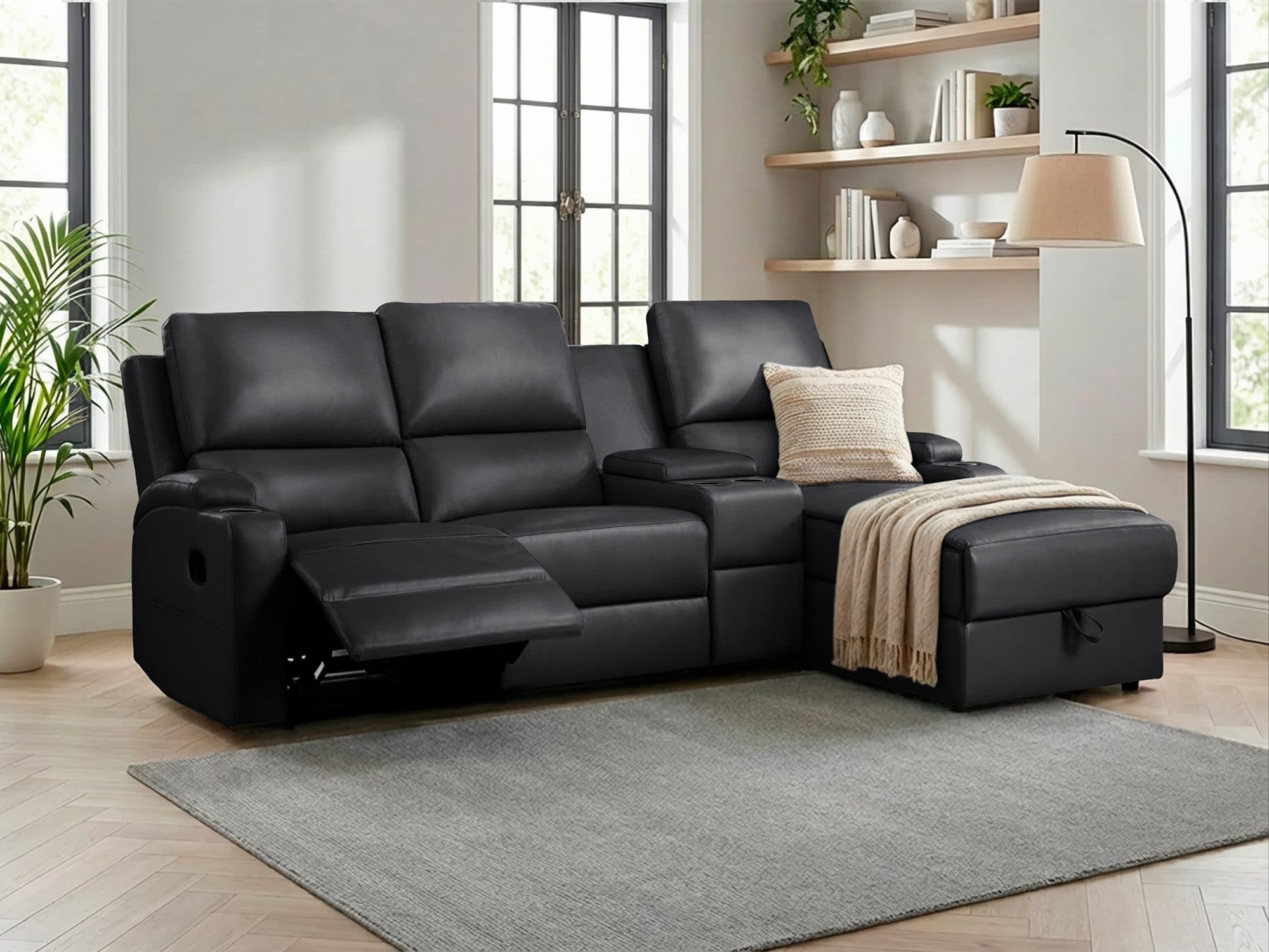 OTTO home Ecksofa NAPORI Multimediasofa | Schwarz