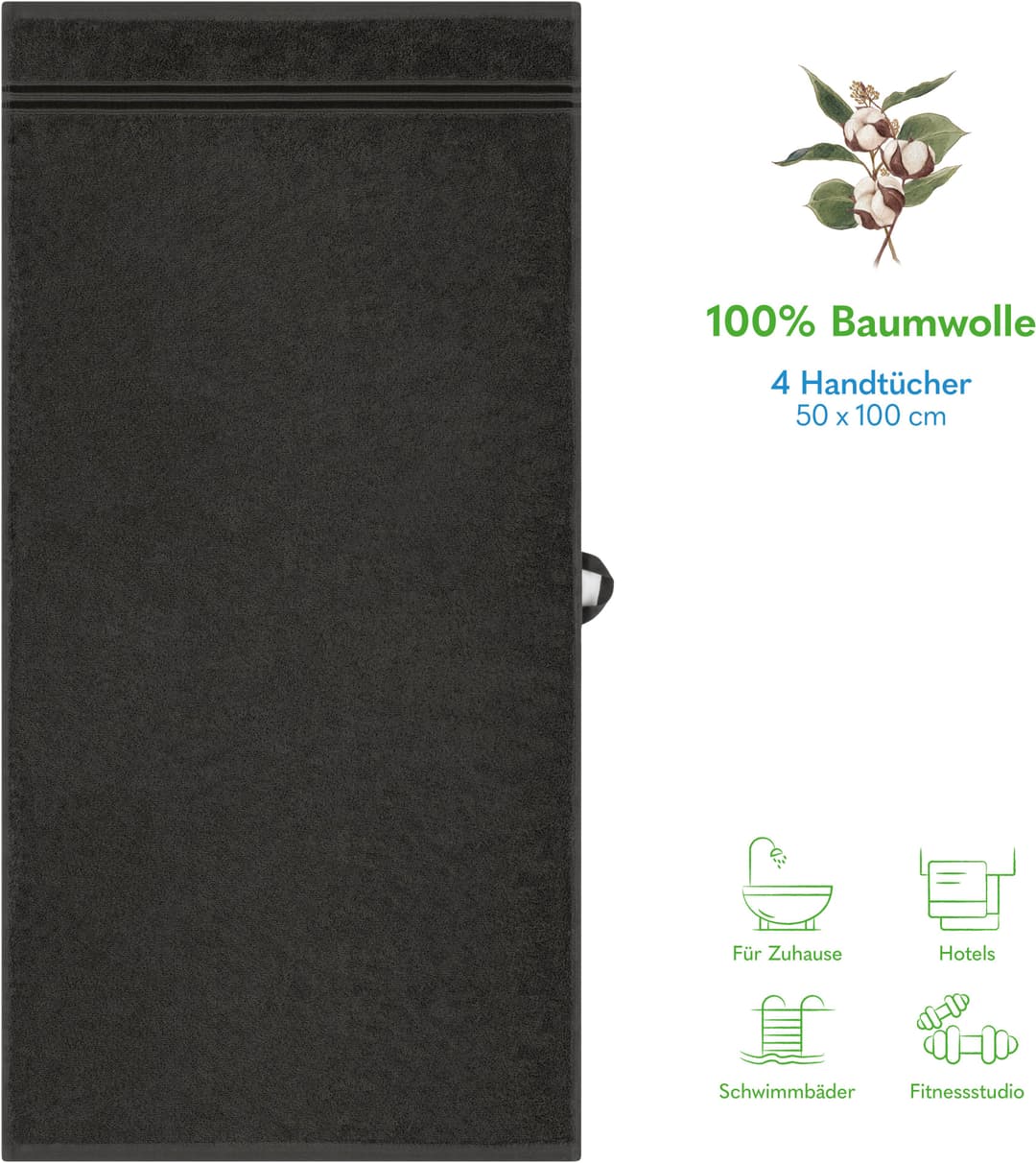 HAMMETEX Handtuch Set | Grau
