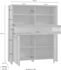 FORTE Highboard Clif | Holztöne