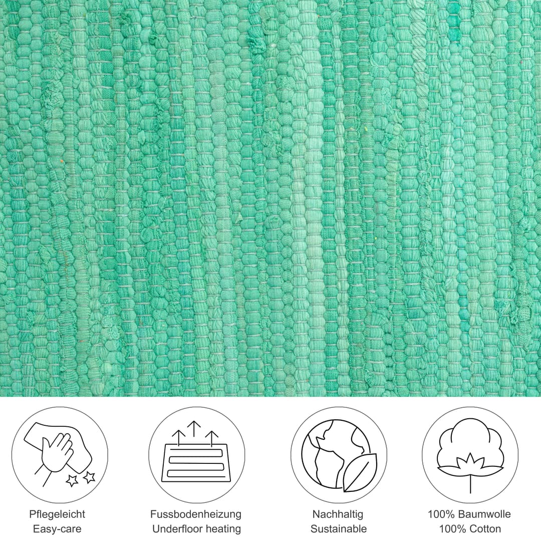 THEKO Teppich Happy Cotton Fleckerl | Grün