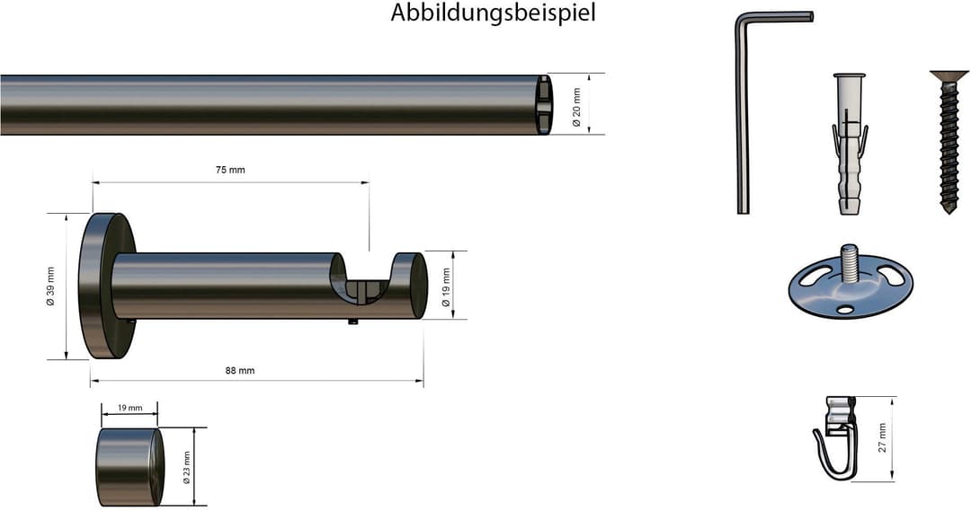 OTTO home Gardinenstange TANBUL | Schwarz