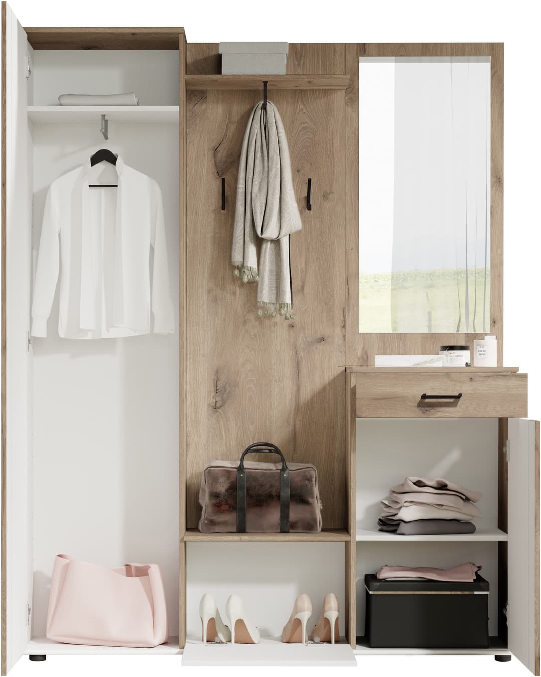 HBZ Kompaktgarderobe Jens | Holztöne