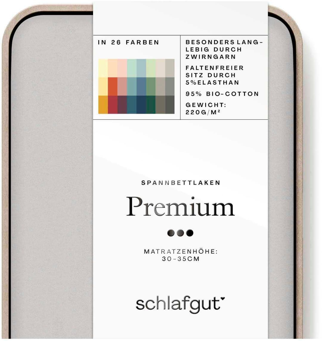 Schlafgut Spannbettlaken PREMIUM Mako-Zwirn-Jersey | Grau