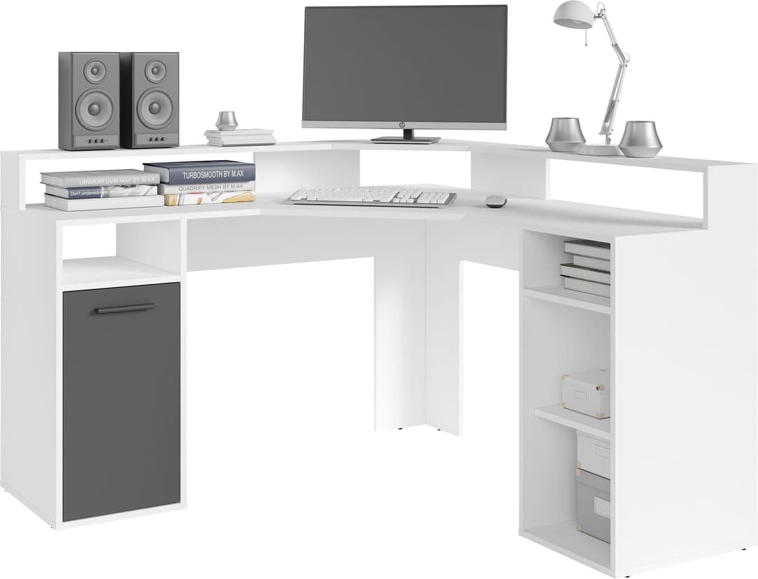byLIVING Gamingtisch Fox | Weiß