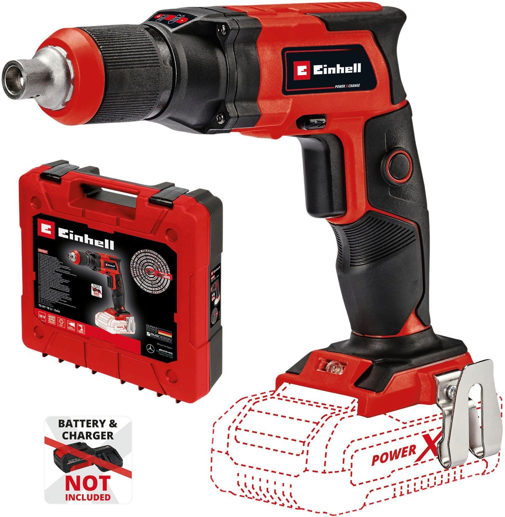 Einhell Akku-Trockenbauschrauber TE-DY 18 Li-Solo | Rot