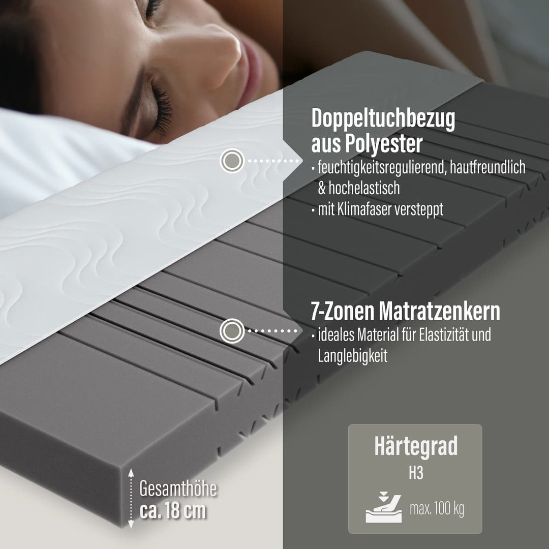 Komfortschaummatratze Marissa | Grau