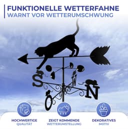 WENKO Wetterfahne Katze | Schwarz